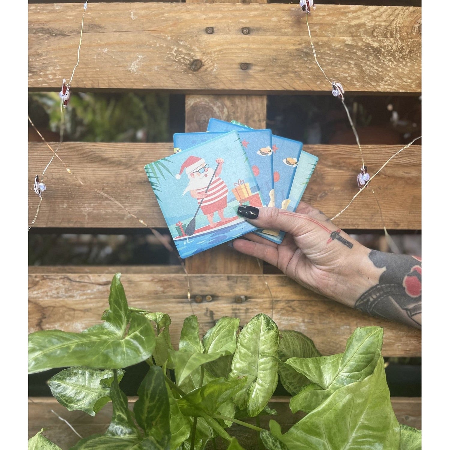 Summertime Santa Christmas Coasters