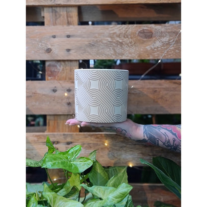 Taupe Swirl Pot