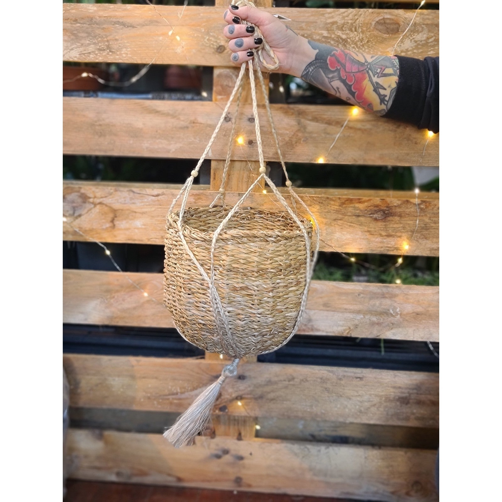 Woven Basket Hanging Planter